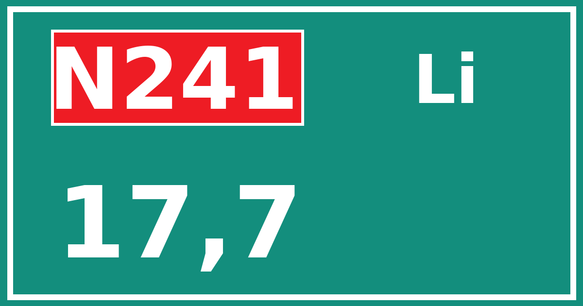 Hectometerbord N241 17,7 zijde Li