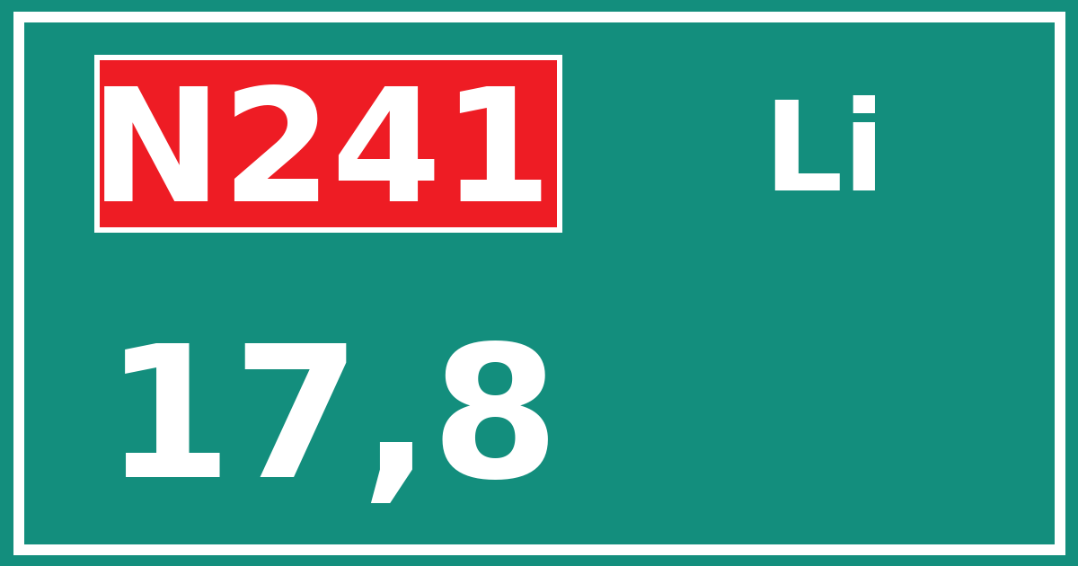 Hectometerbord N241 17,8 zijde Li