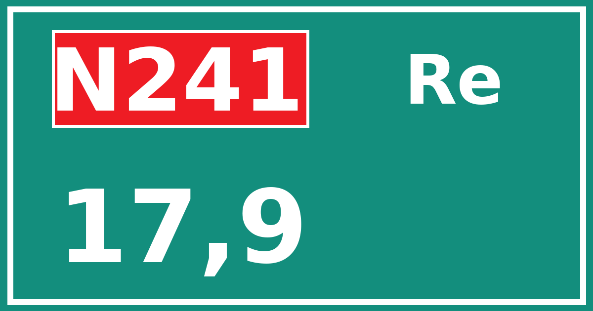 Hectometerbord N241 17,9 zijde Re