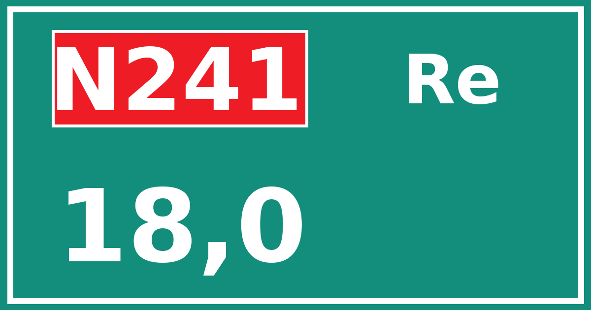 Hectometerbord N241 18,0 zijde Re