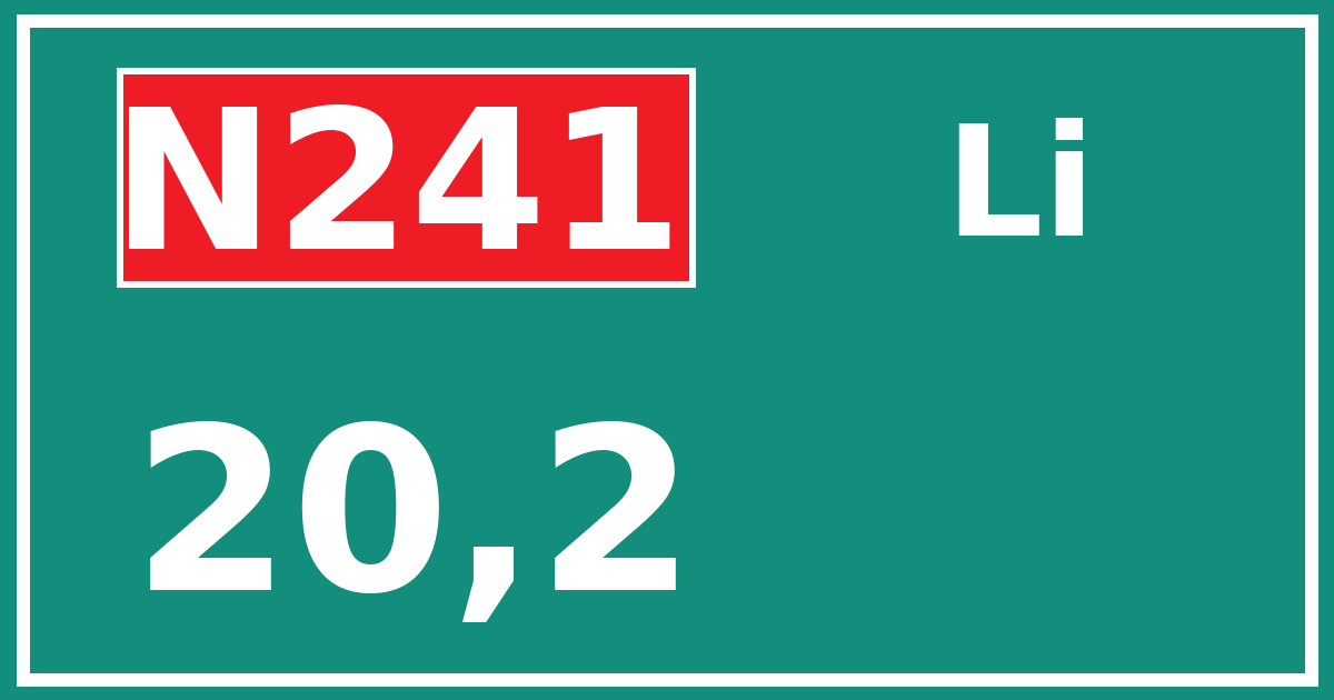 Hectometerbord N241 20,2 zijde Li