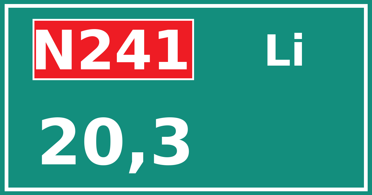 Hectometerbord N241 20,3 zijde Li