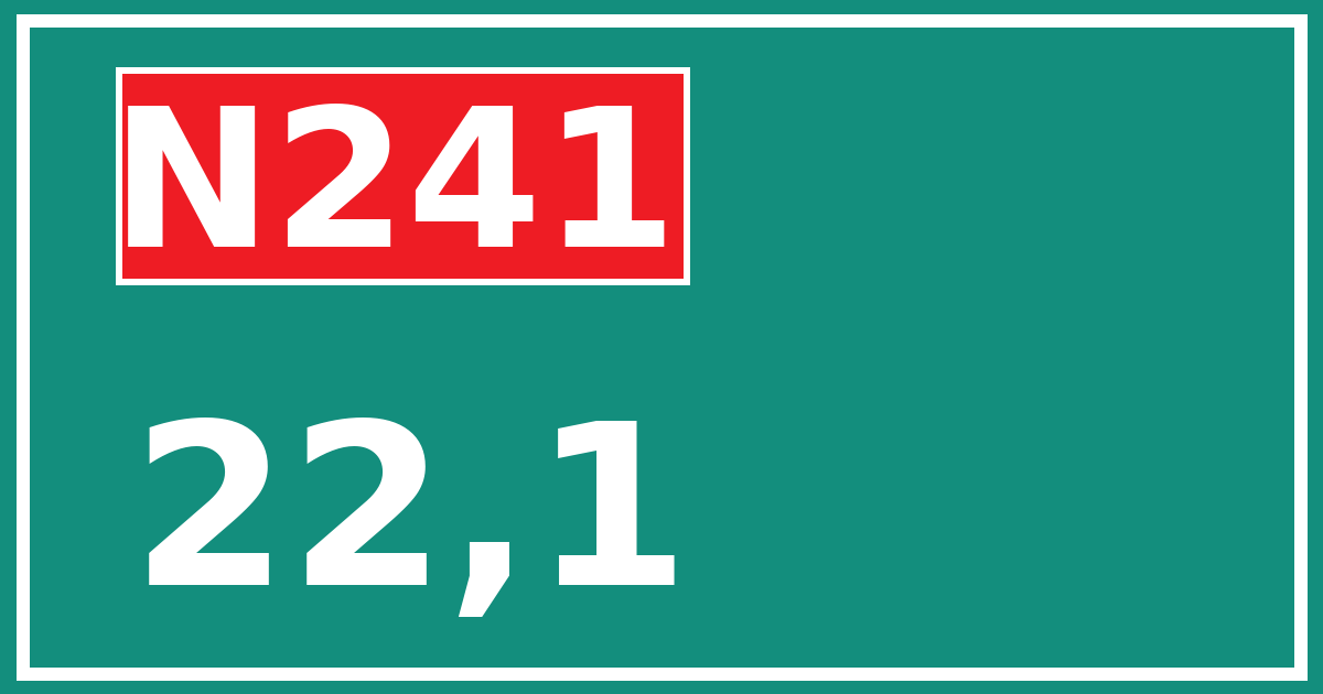 Hectometerbord N241 22,1