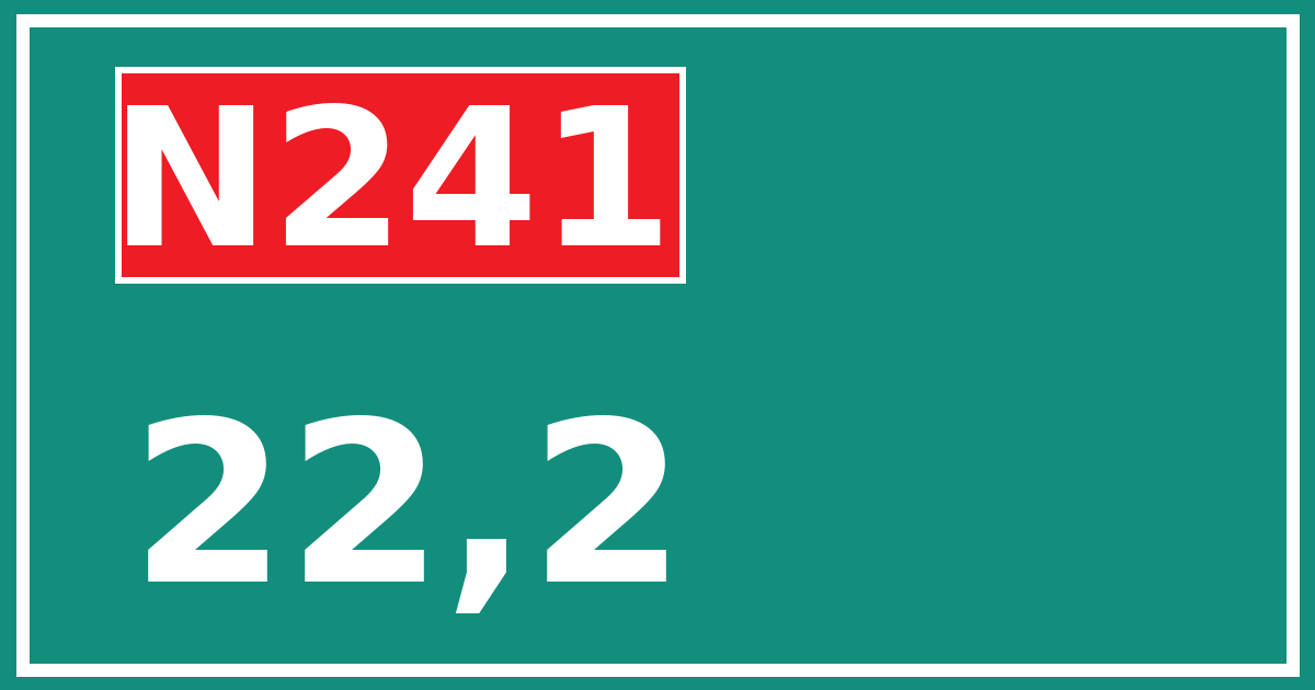 Hectometerbord N241 22,2
