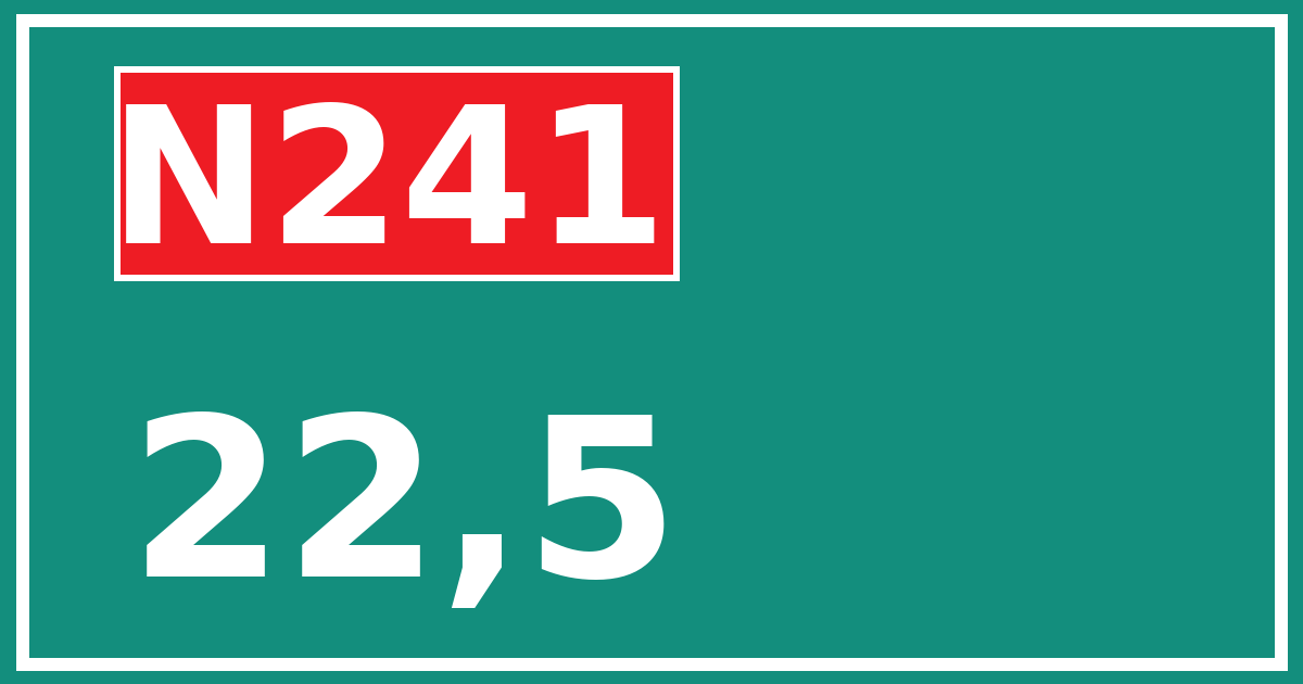 Hectometerbord N241 22,5