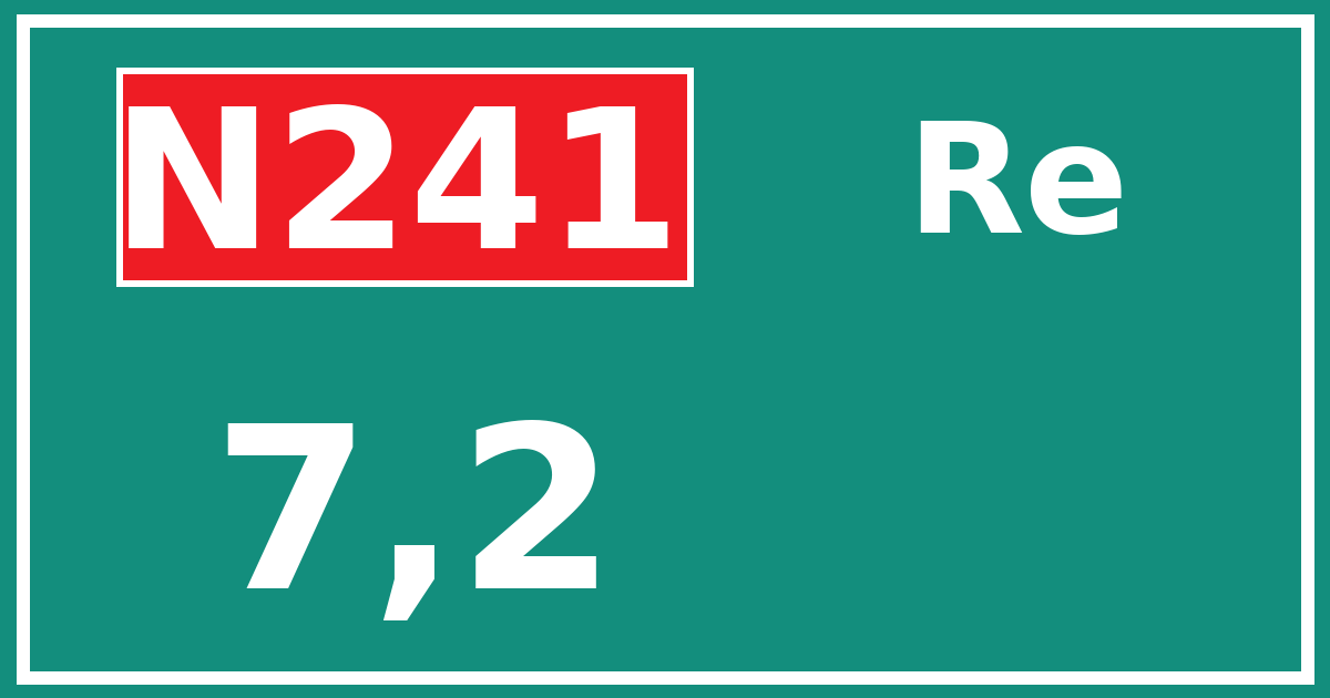 Hectometerbord N241 7,2 zijde Re