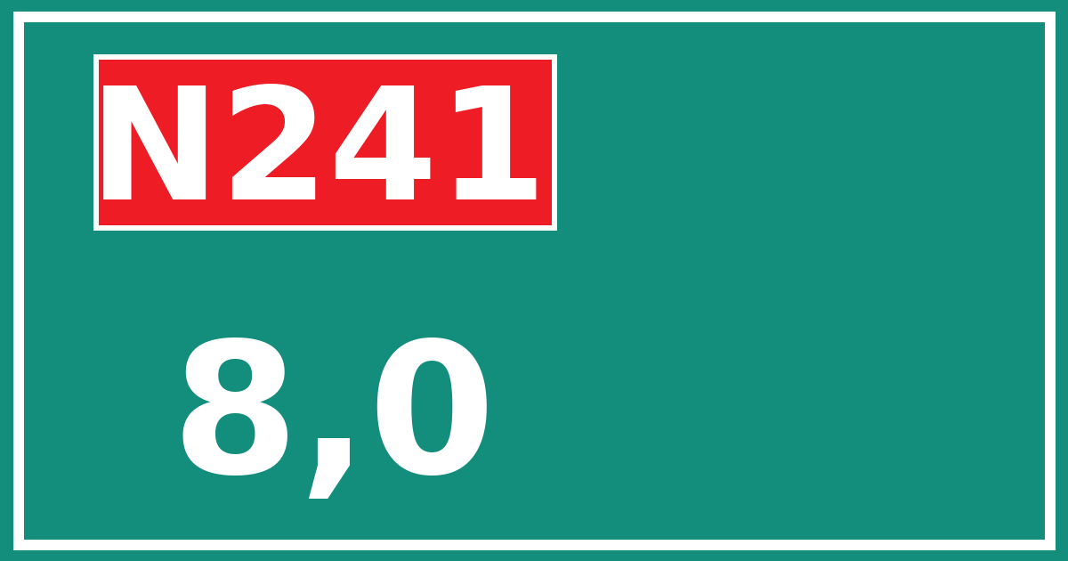 Hectometerbord N241 8,0