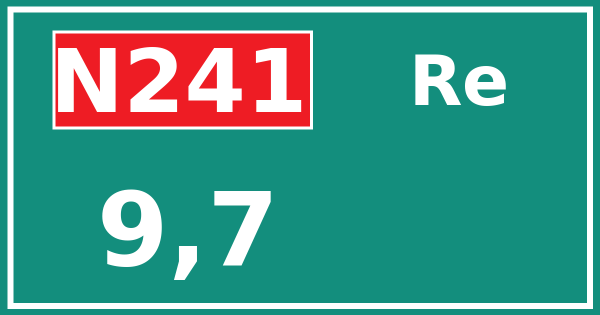 Hectometerbord N241 9,7 zijde Re
