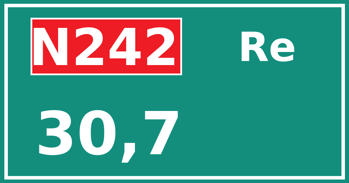 Hectometerbord N242 30,7 zijde Re
