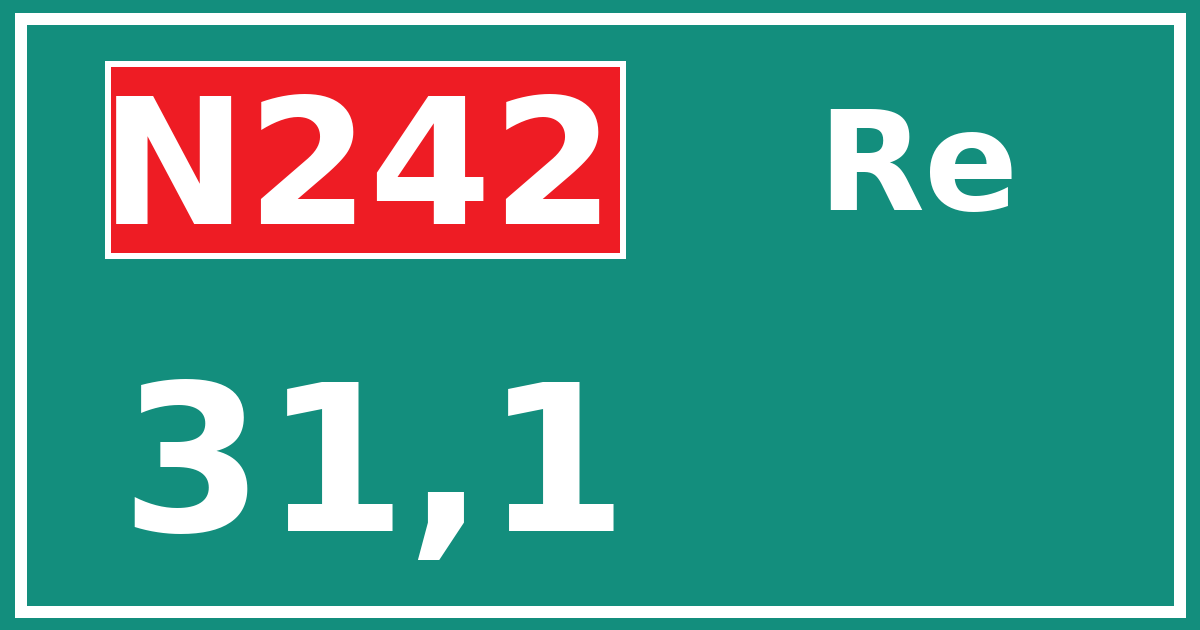 Hectometerbord N242 31,1 zijde Re