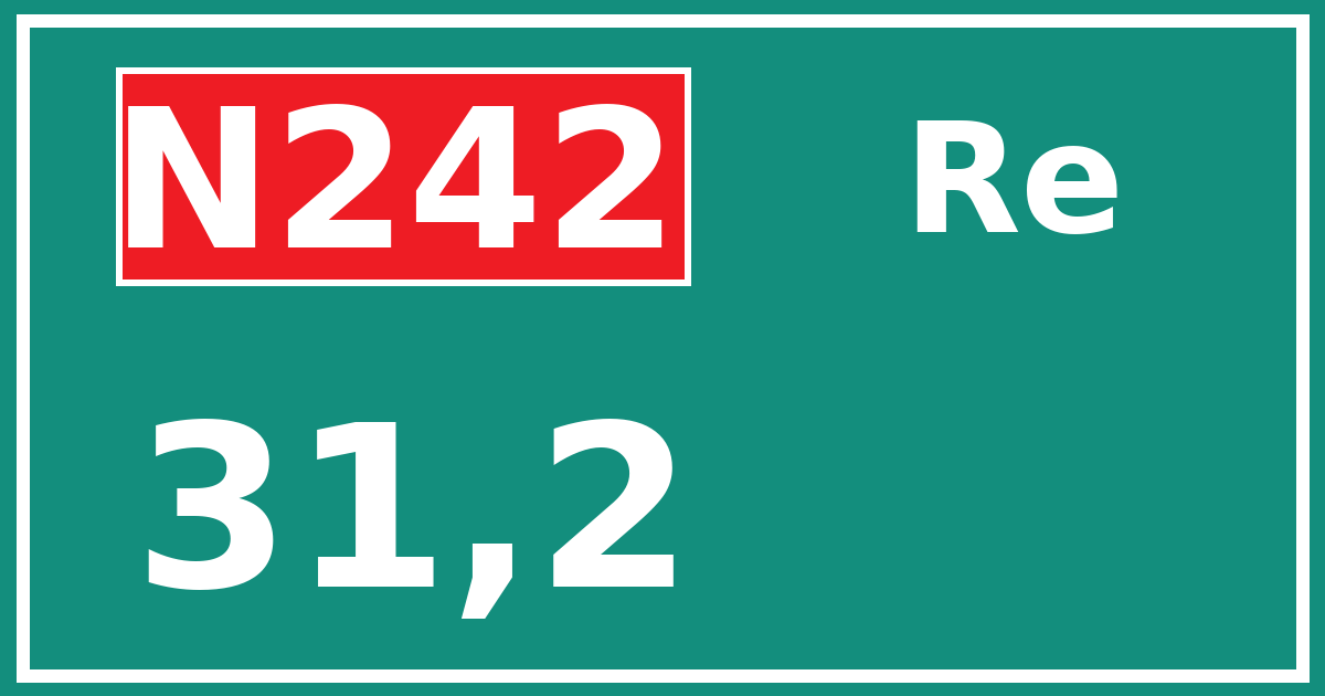 Hectometerbord N242 31,2 zijde Re