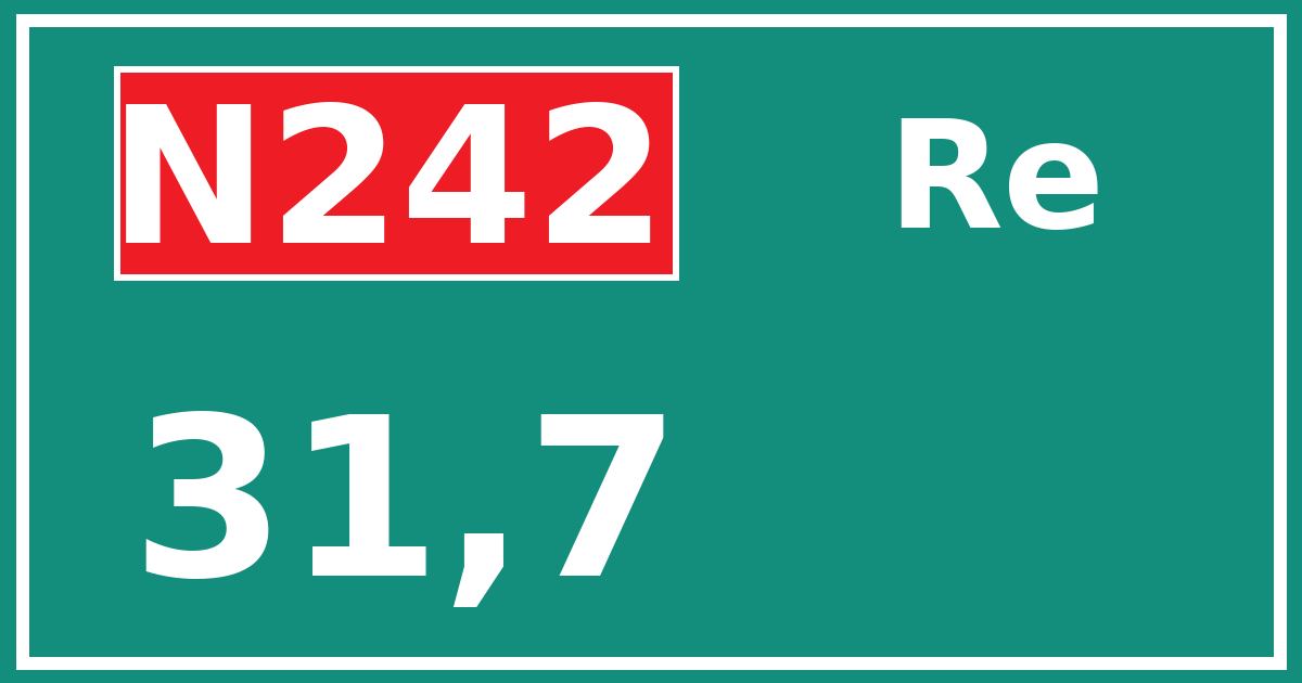 Hectometerbord N242 31,7 zijde Re