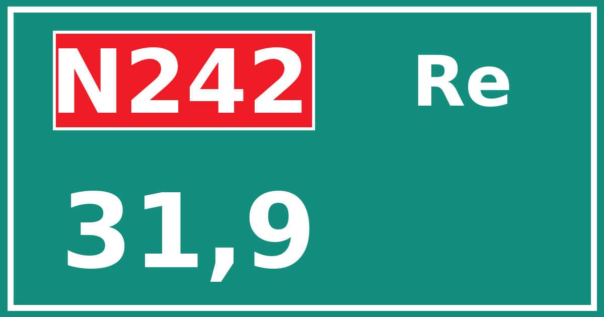 Hectometerbord N242 31,9 zijde Re