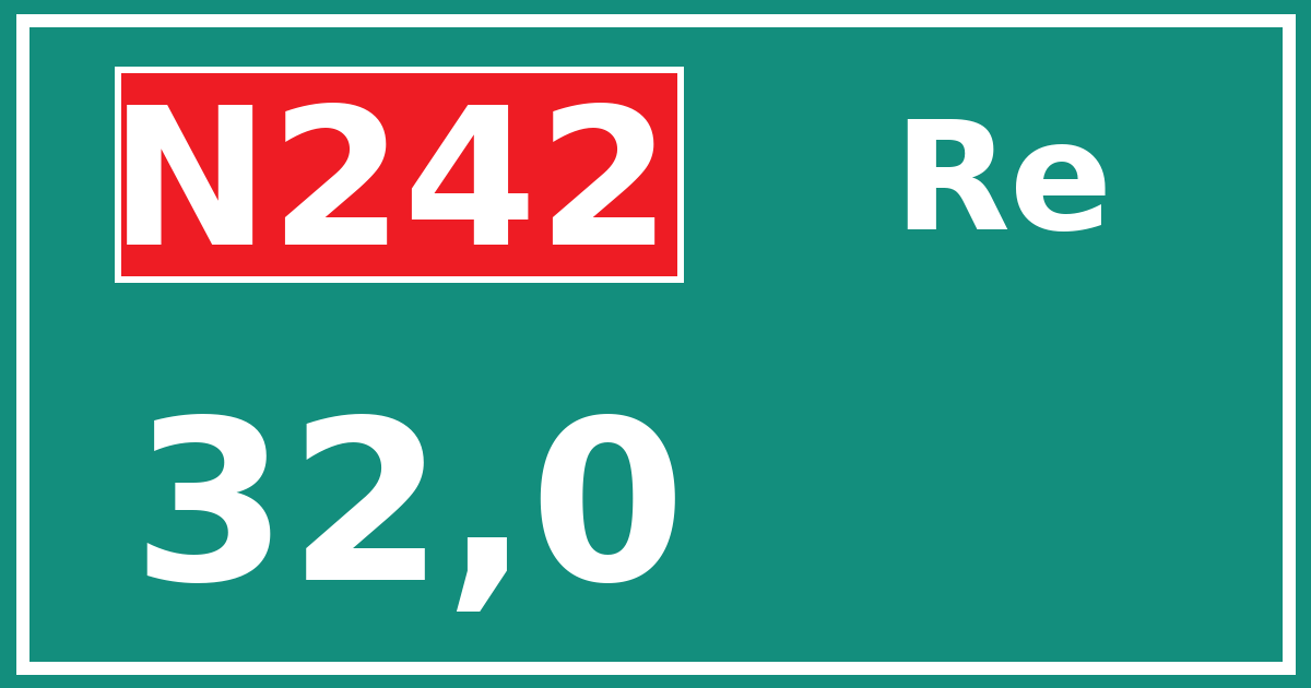 Hectometerbord N242 32,0 zijde Re