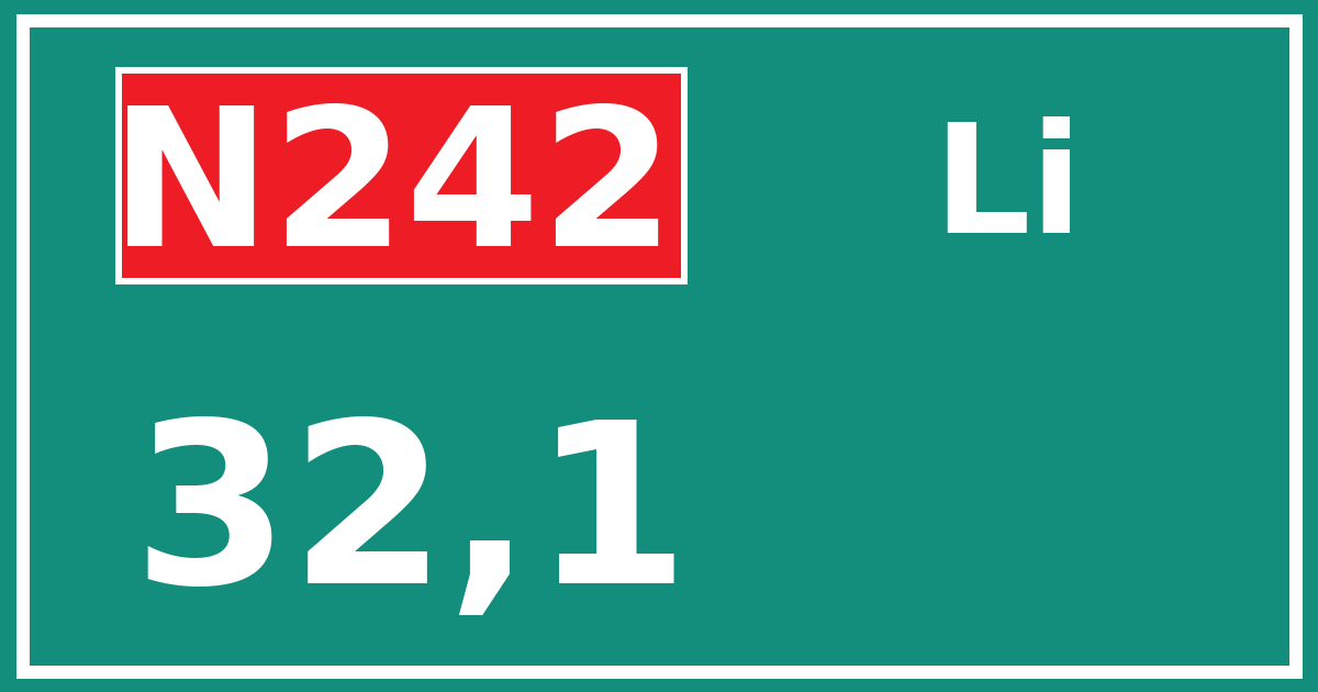 Hectometerbord N242 32,1 zijde Li
