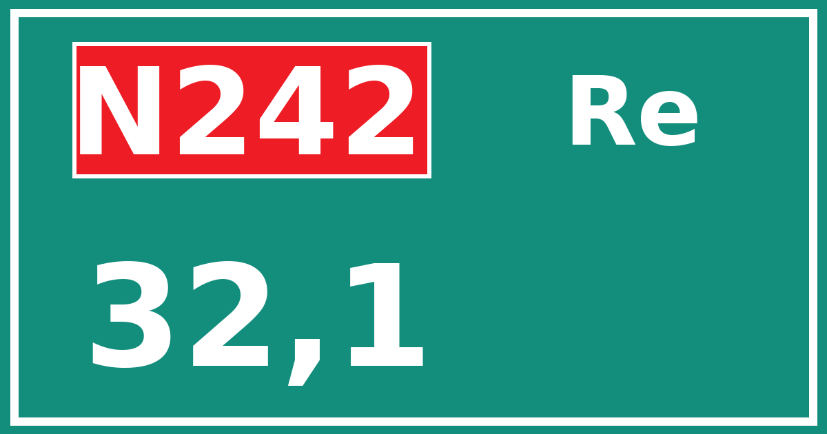 Hectometerbord N242 32,1 zijde Re