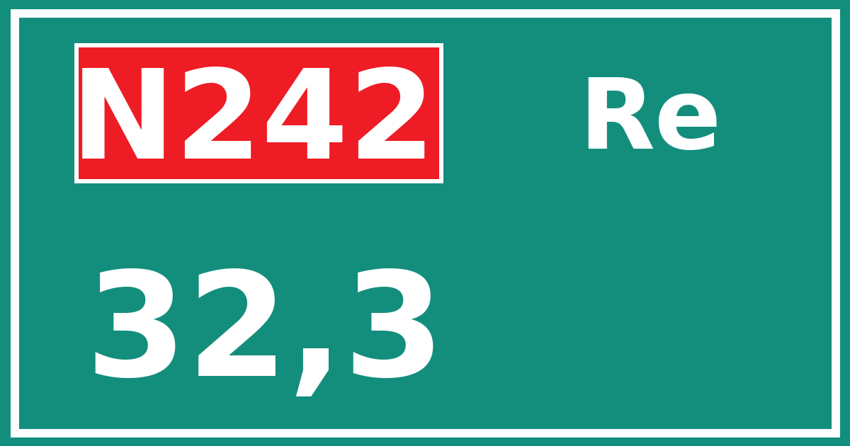 Hectometerbord N242 32,3 zijde Re