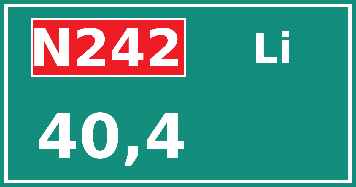 Hectometerbord N242 40,4 zijde Li