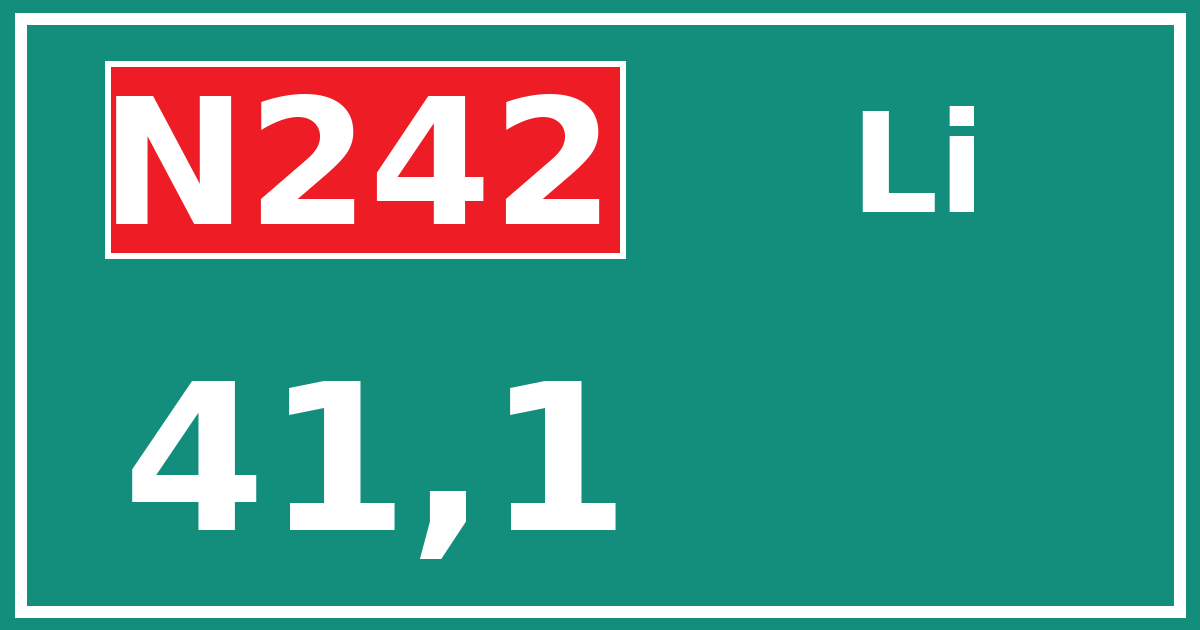 Hectometerbord N242 41,1 zijde Li