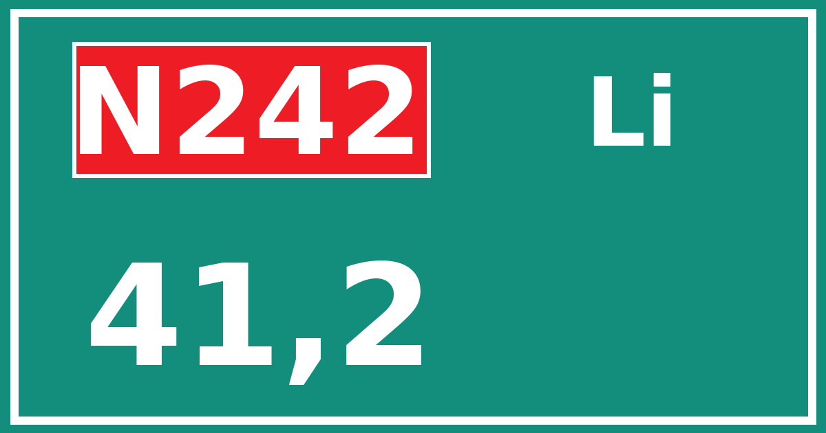 Hectometerbord N242 41,2 zijde Li