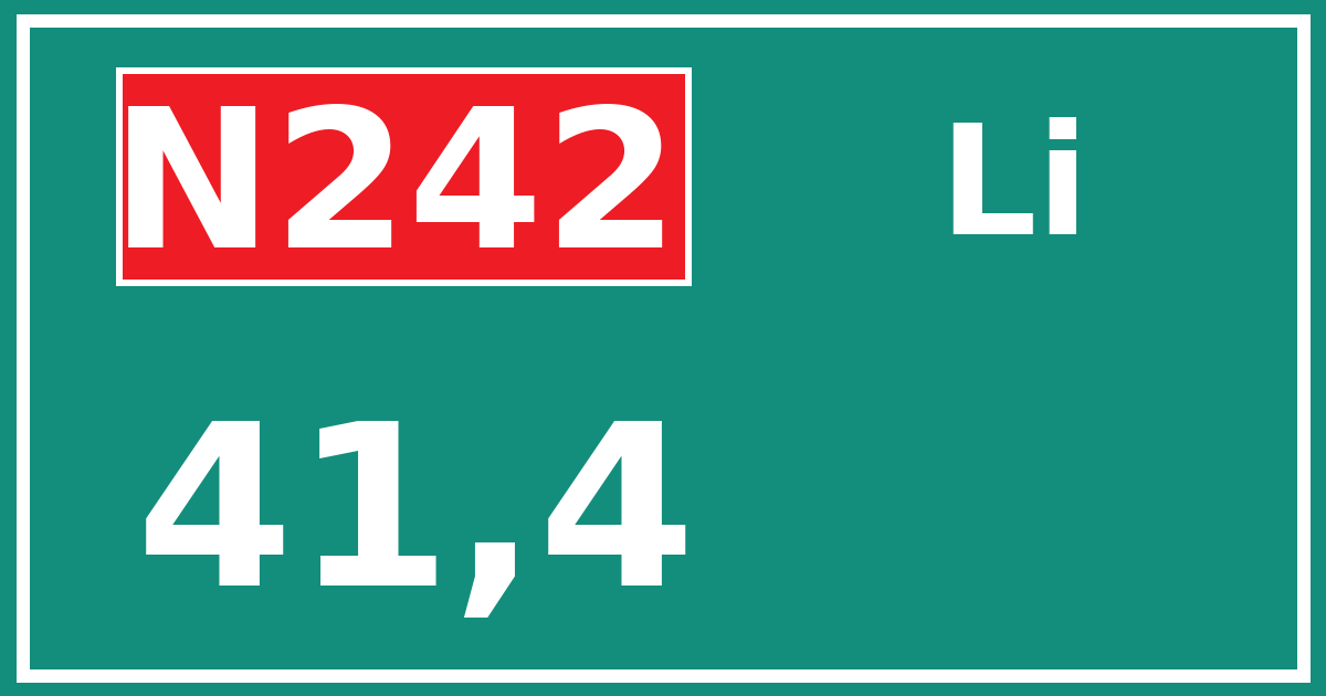 Hectometerbord N242 41,4 zijde Li