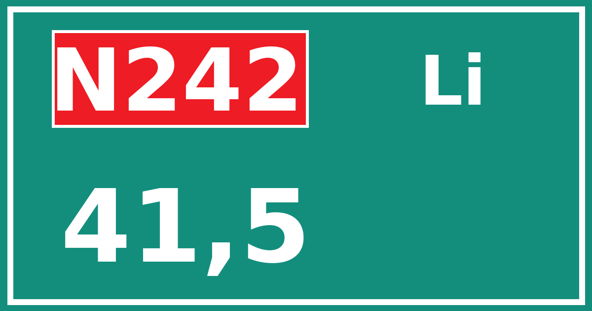 Hectometerbord N242 41,5 zijde Li
