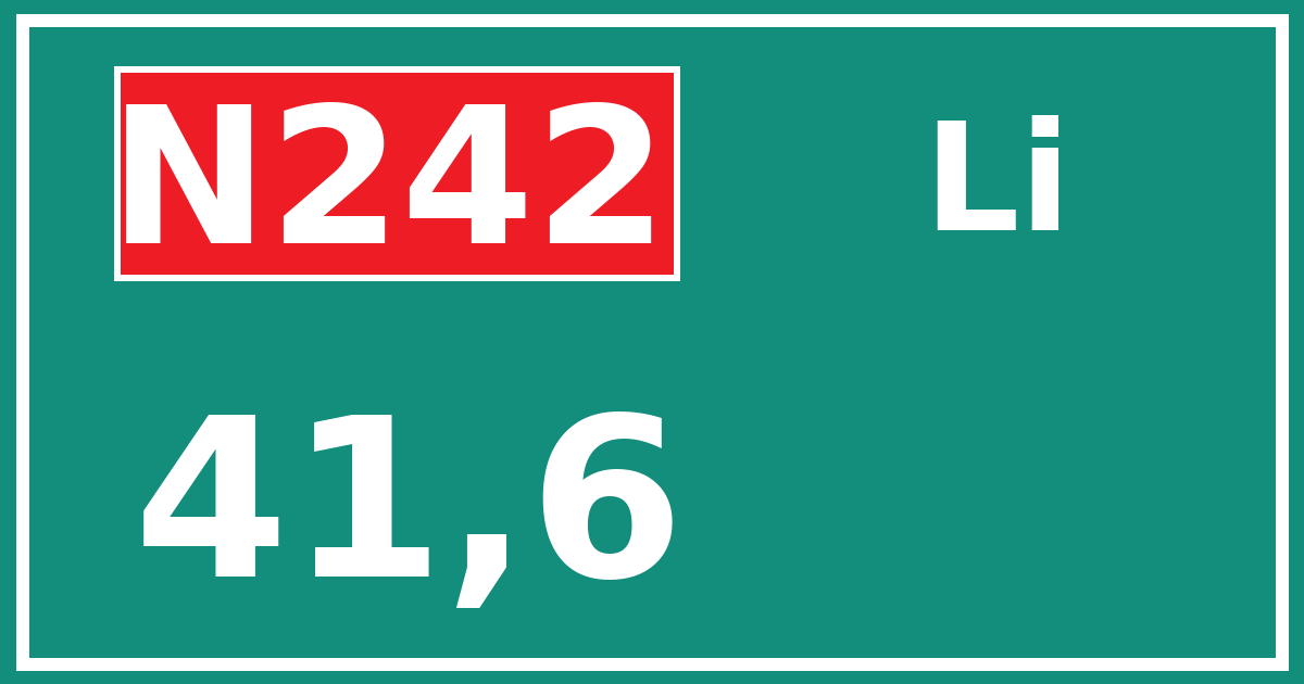 Hectometerbord N242 41,6 zijde Li