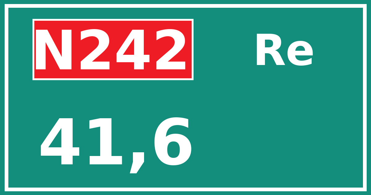 Hectometerbord N242 41,6 zijde Re