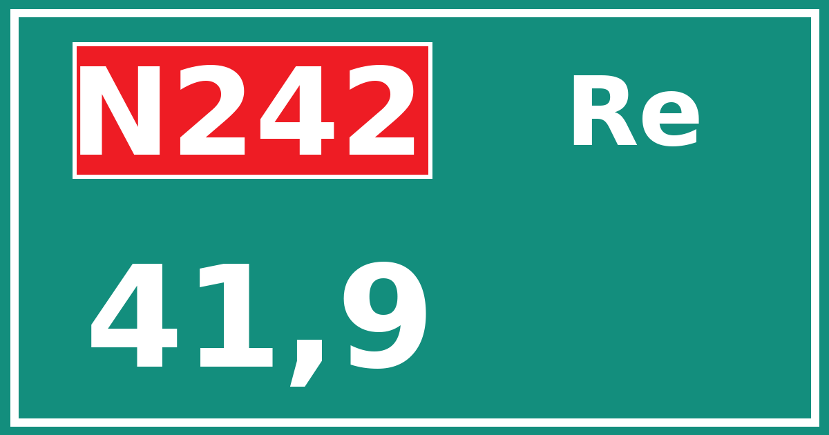 Hectometerbord N242 41,9 zijde Re