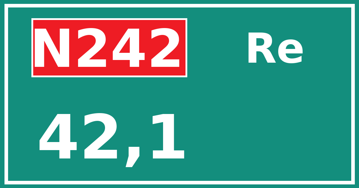 Hectometerbord N242 42,1 zijde Re