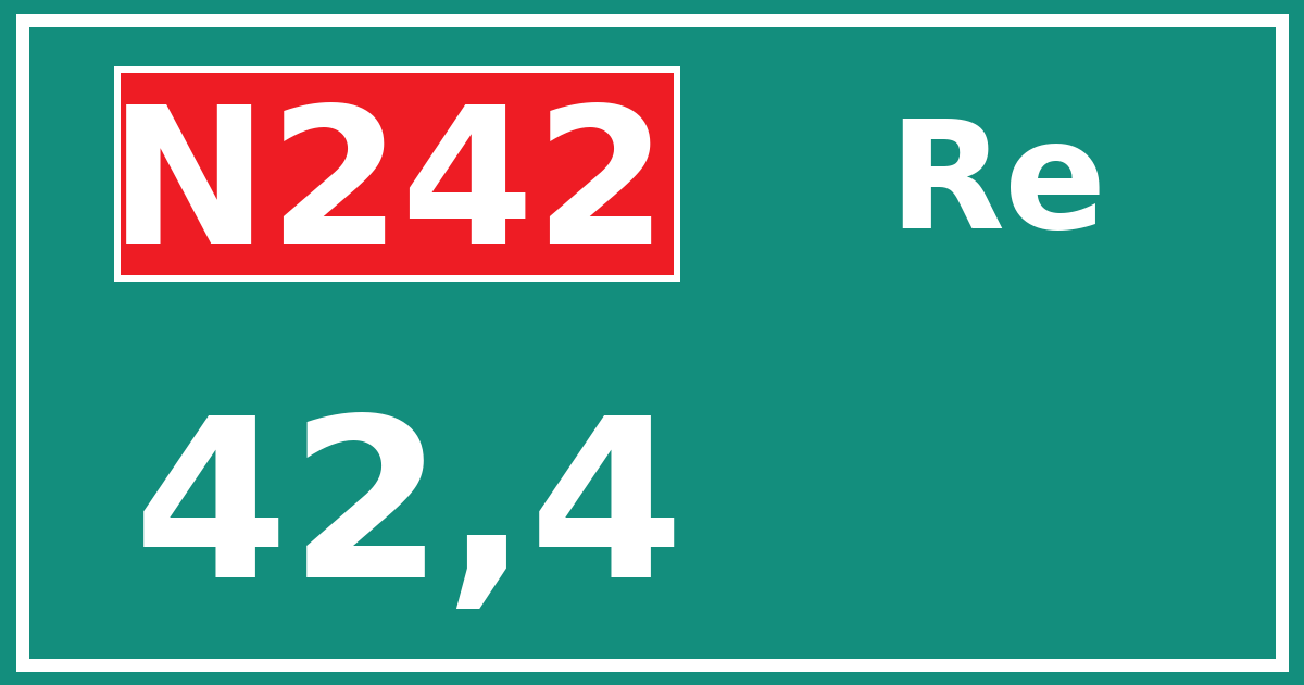 Hectometerbord N242 42,4 zijde Re
