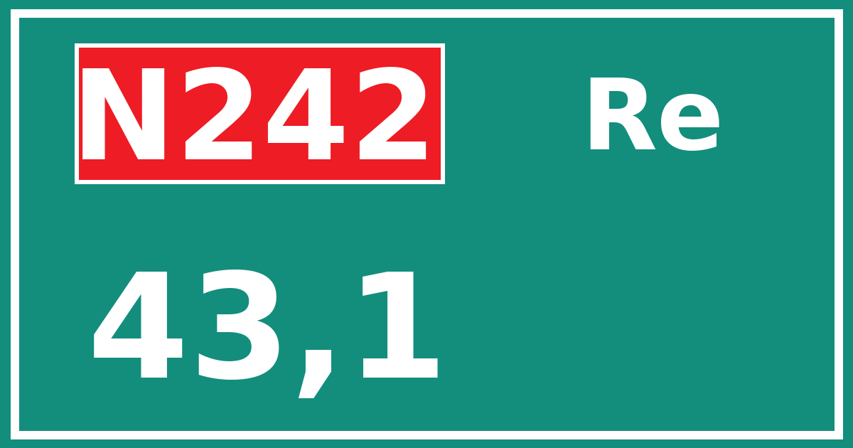 Hectometerbord N242 43,1 zijde Re