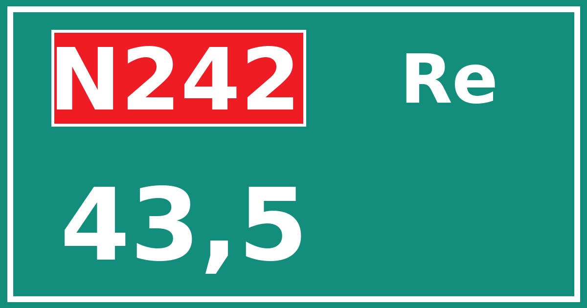 Hectometerbord N242 43,5 zijde Re
