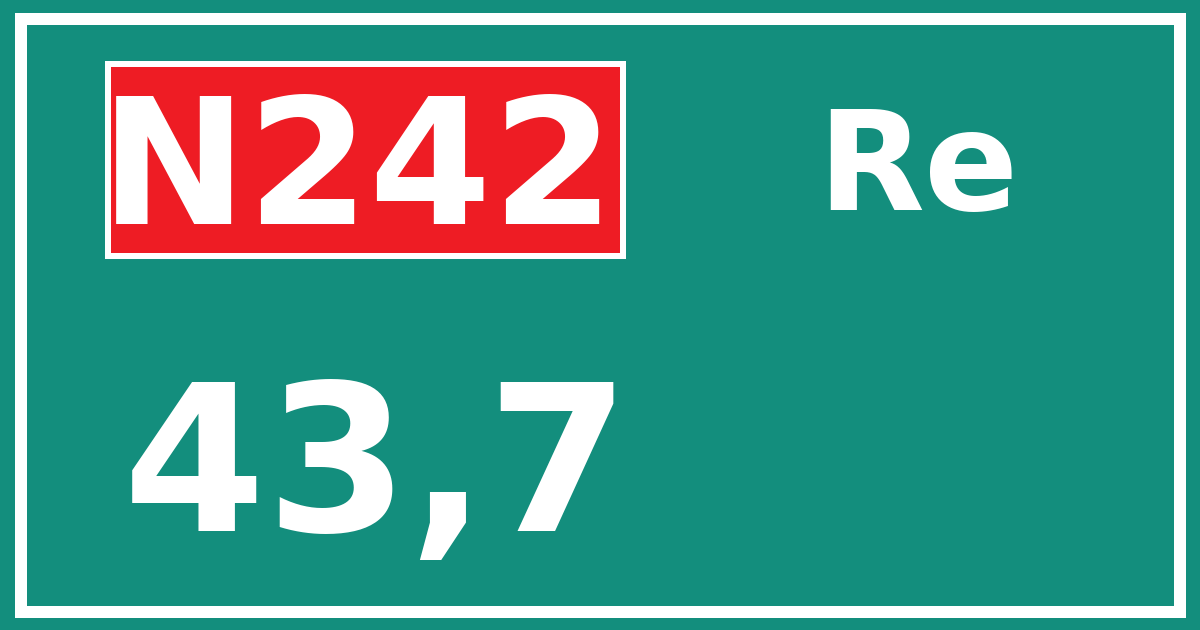 Hectometerbord N242 43,7 zijde Re
