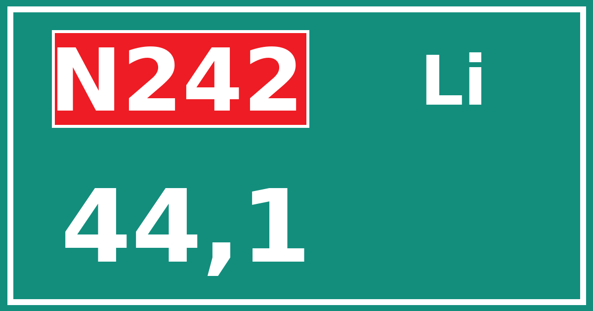 Hectometerbord N242 44,1 zijde Li