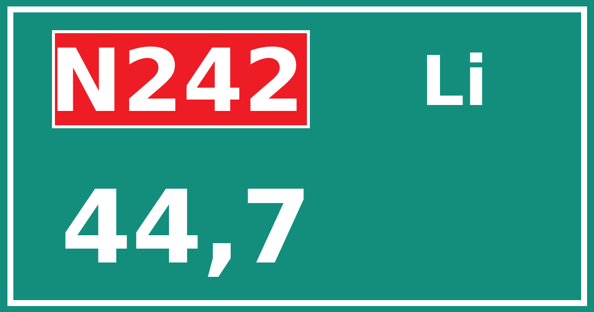 Hectometerbord N242 44,7 zijde Li
