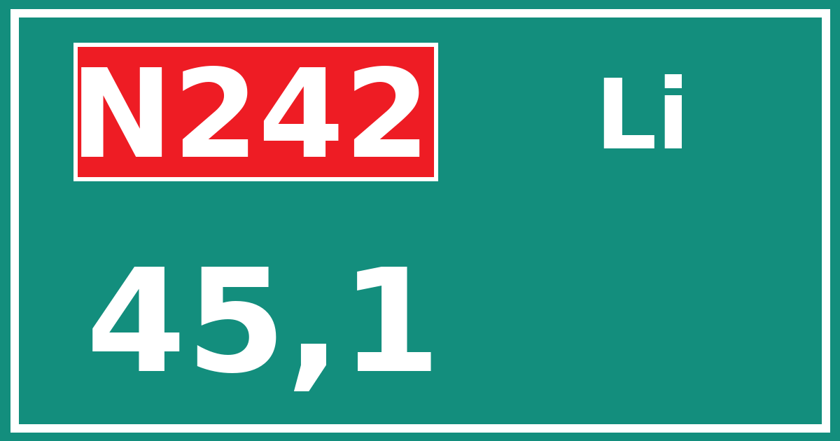 Hectometerbord N242 45,1 zijde Li