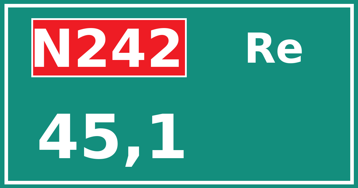 Hectometerbord N242 45,1 zijde Re
