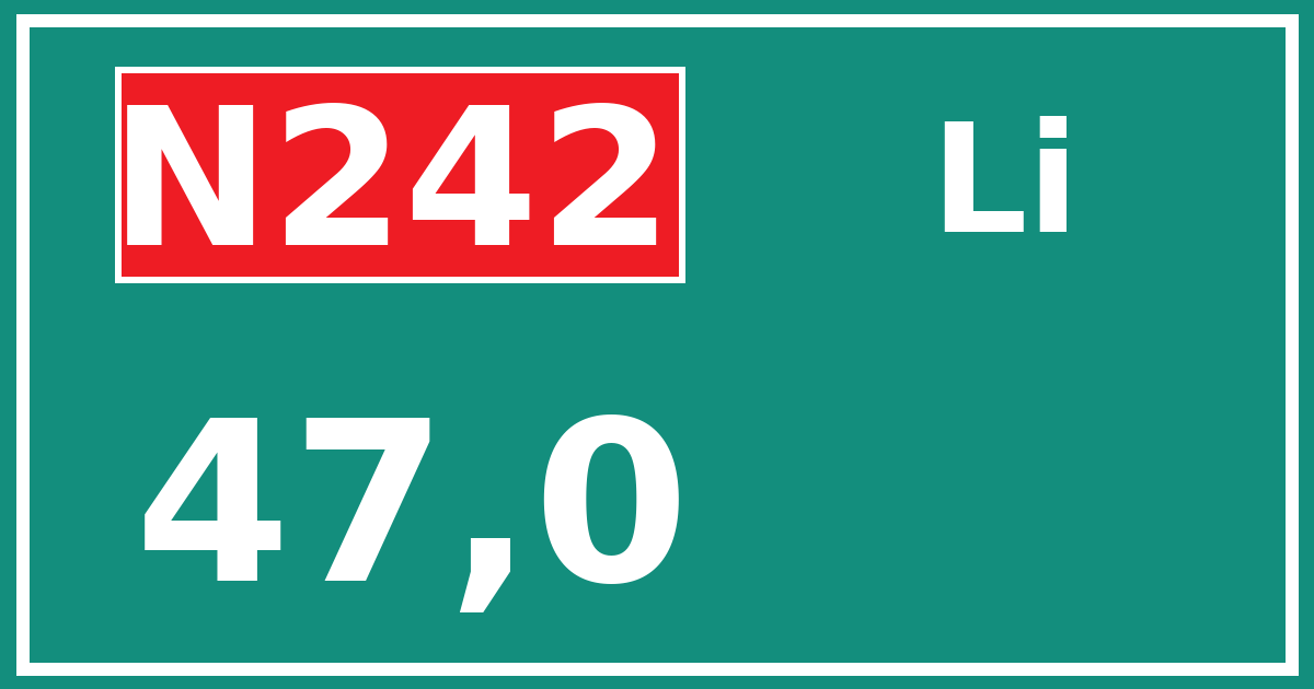 Hectometerbord N242 47,0 zijde Li