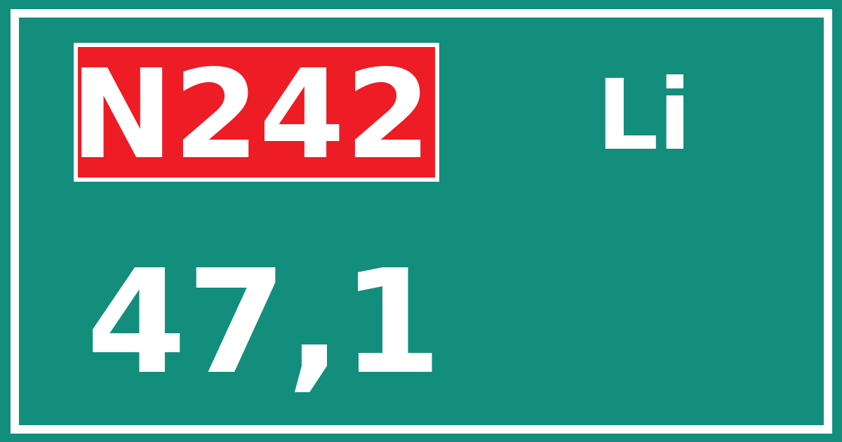 Hectometerbord N242 47,1 zijde Li