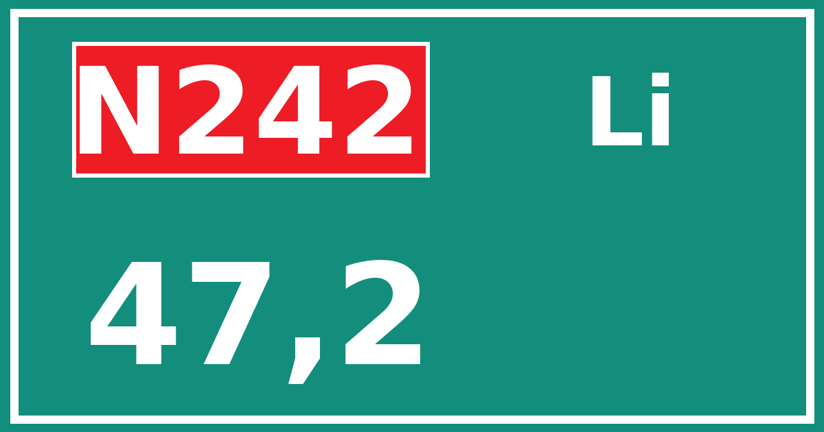 Hectometerbord N242 47,2 zijde Li