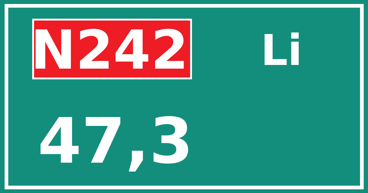 Hectometerbord N242 47,3 zijde Li