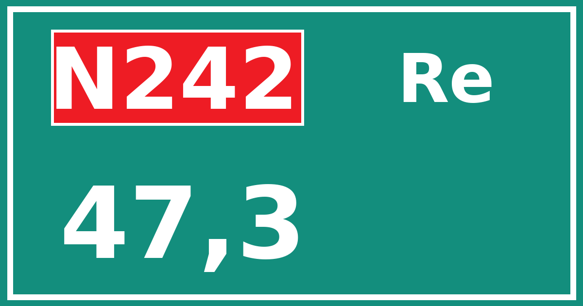 Hectometerbord N242 47,3 zijde Re