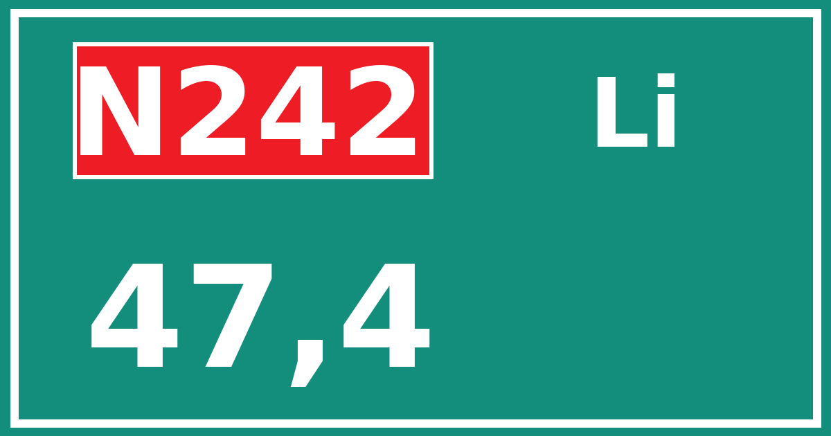 Hectometerbord N242 47,4 zijde Li