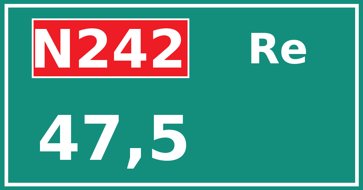 Hectometerbord N242 47,5 zijde Re