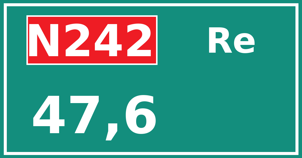 Hectometerbord N242 47,6 zijde Re