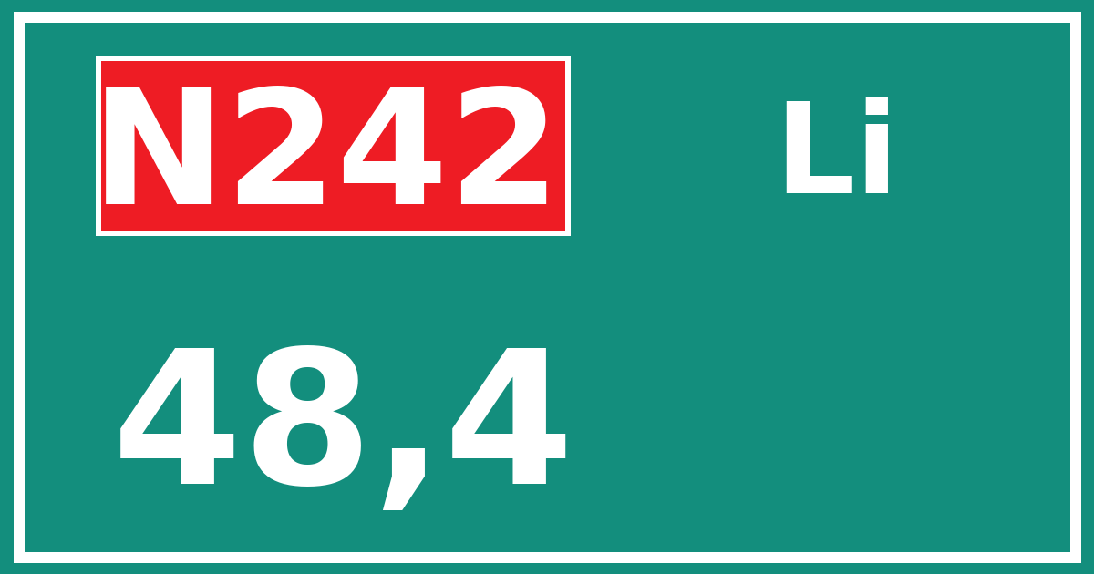 Hectometerbord N242 48,4 zijde Li