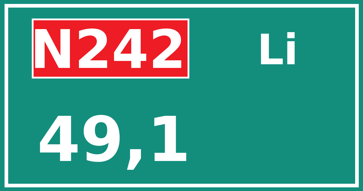 Hectometerbord N242 49,1 zijde Li