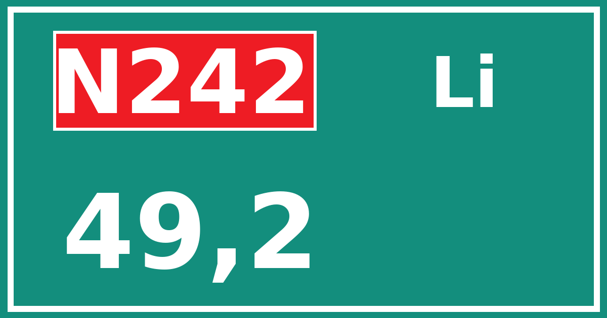 Hectometerbord N242 49,2 zijde Li