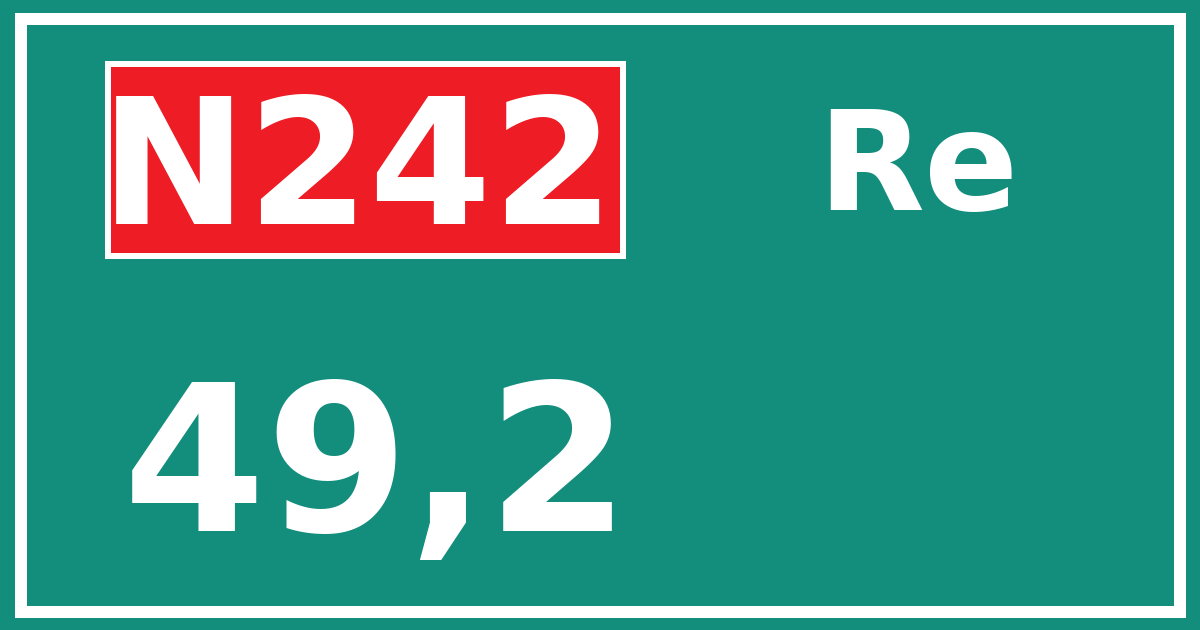 Hectometerbord N242 49,2 zijde Re